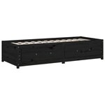 vidaXL Lit de jour Noir 75x190 cm Petit simple Bois de pin massif