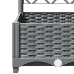 vidaXL Jardinière avec treillis Gris clair 120x120x121 5 cm PP