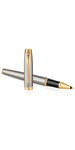 PARKER IM Stylo roller  métal brossé  Recharge noire pointe fine  Coffret cadeau