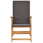 vidaXL Ensemble à manger de jardin 9Pièces coussins Bois teck massif Gris