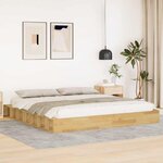 vidaXL Cadre de lit sans matelas 200 x 200 cm en bois massif de chêne