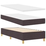 vidaXL Lit à ressort LED avec matelas Marron foncé 80 x 200 cm tissu