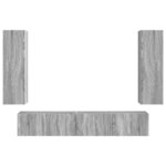 vidaXL Ensemble meuble TV 3 Pièces Gris Sonoma Bois d'ingénierie