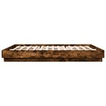 vidaXL Cadre de lit avec LED sans matelas chêne fumé 180x200 cm