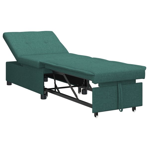 vidaXL Sofa-lit 3-en-1 - design pliable en tissu vert foncé