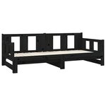 vidaXL Lit coulissant sans matelas noir bois de pin massif