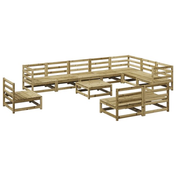 vidaXL Salon de jardin 11 Pièces bois de pin imprégné