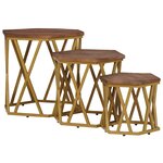 vidaXL Tables basses Marron 55 x 55 x 50 cm Bois de mangue massif