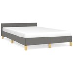 vidaXL Cadre de lit avec tête de lit Gris foncé 120x200 cm Tissu