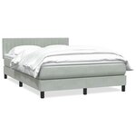 vidaXL Sommier à lattes de lit et matelas gris clair 160x220cm velours
