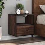 vidaXL Table de chevet murale chêne marron 40x31x39 5 cm