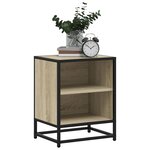 vidaXL Tables de chevet 2 Pièces chêne sonoma bois d'ingénierie et métal