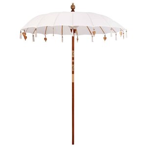 vidaXL Parasol balinais Crème (180-190) x 260 cm Coton et bois massif