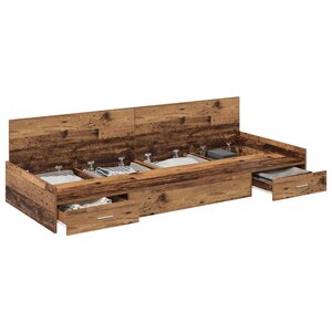 vidaXL Cadre de lit Bois Ancien 100 x 200 cm Bois d'ingénierie