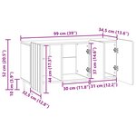 vidaXL Meuble TV 99 x 34 5 x 52 cm Chêne fumé Bois d'ingénierie