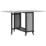 vidaXL Table à manger pliante avec roulettes 130 x 80 x 76 5 cm