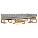 vidaXL Ensemble de canapés d'extérieur 6 pc Blanc et gris clair