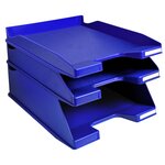 Corbeille à courrier maxi format exacompta bleu - lot de 4