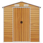 vidaXL Abri de jardin marron clair 191x130x198 cm acier galvanisé