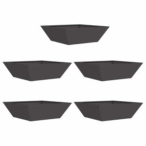 vidaXL Cache-pot de jardin 5 Pièces Noir 50 x 50 x 15 cm