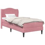 vidaXL Cadre de lit avec tête de lit Rose 80 x 200 cm Velours