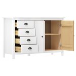 vidaXL Buffet Hill Blanc 130x40x80 cm Bois de pin solide