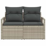 vidaXL Canapé de jardin avec coussin 120 x 62 x 69 cm polyrotin