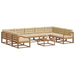vidaXL Ensemble de canapés d'extérieur 10 Pièces Naturel et Beige