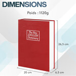 ACROPAQ Coffre fort livre- Petit coffre-fort pour livres avec serrure à combinaison- Sécurisez vos objets- Rouge