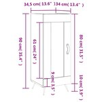 vidaXL Buffet Chêne fumé 34 5x34x90 cm Bois d'ingénierie