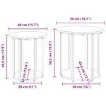 Table d'appoint vidaXL 2 Pièces en chêne fumé  bois d'ingénierie et métal