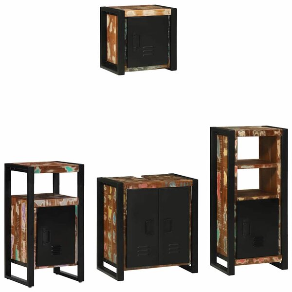 vidaXL Ensemble de mobilier de salle de bain avec étagère 4 Pièces
