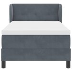 Lit à ressorts vidaXL avec matelas gris foncé 100x200 cm en velours