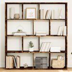 vidaXL Bibliothèque chêne fumé 132x29x141 5 cm bois d'ingénierie