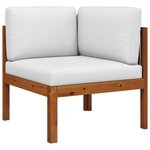 vidaXL Canapés d'angle de jardin 2 pièces avec coussins Bois d'acacia et corde