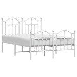vidaXL Cadre de lit métal sans matelas et pied de lit blanc 120x200 cm