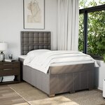 vidaXL Sommier à lattes de lit avec matelas taupe 120x190 cm tissu