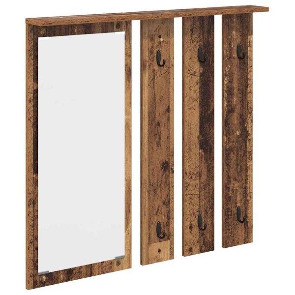 vidaXL Porte-manteau mural avec étagère Bois ancien 84 x 10 x 80 cm