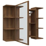 vidaXL Armoire à miroir de salle de bain Chêne brun 80x20 5x64 cm Bois