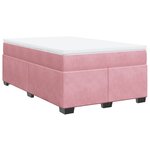vidaXL Sommier à lattes de lit avec matelas Rose 120x200 cm Velours