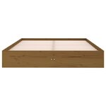 vidaXL Cadre de lit Marron miel Bois massif 120x190 cm Petit Double