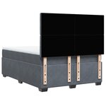vidaXL Sommier à lattes de lit et matelas Gris foncé 160x200cm Velours