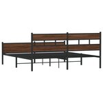 vidaXL Cadre de lit en métal sans matelas chêne marron 183x213 cm