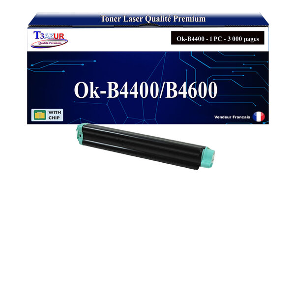 T3AZUR - Toner compatible avec Oki B4400  B4400N  B4600  B4600N