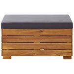 vidaXL Salon de jardin 8 Pièces avec coussins Bois d'acacia Gris foncé