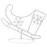 vidaXL Renne/traîneaux Noël volant Acrylique 260x21x87 cm Blanc froid