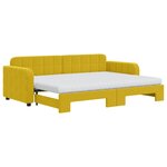 vidaXL Lit de jour avec lit gigogne et matelas jaune 80x200 cm velours