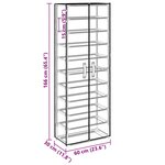 vidaXL Armoire à chaussures Noir 60x30x166 cm Tissu