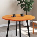 vidaXL Dessus de table rond cire marron Ø90x2 5 cm bois de pin massif