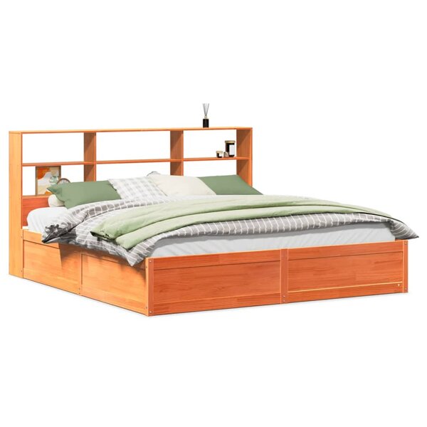 vidaXL Cadre de lit sans matelas cire marron 200x200cm bois pin massif